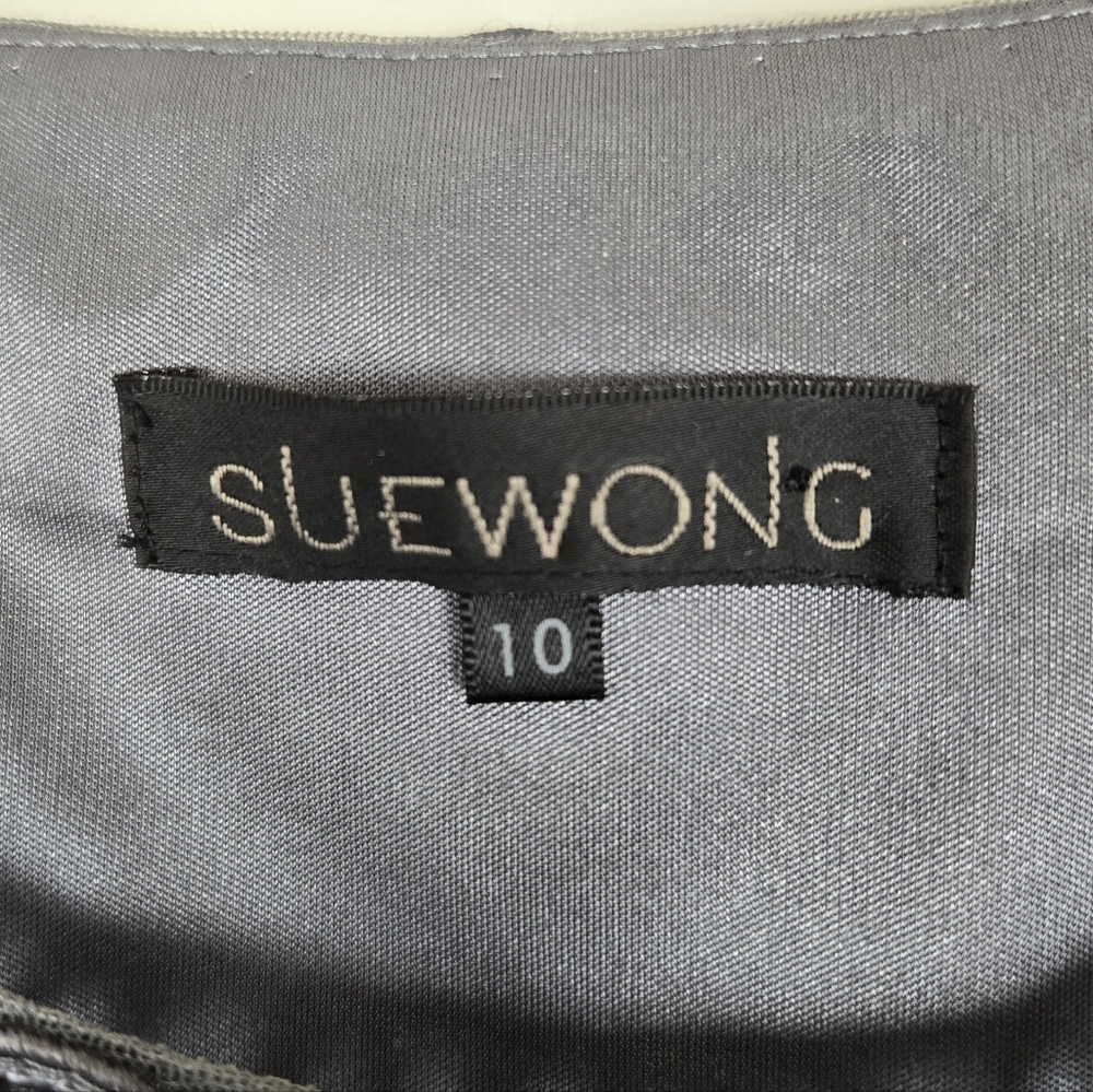 SUE WONG Sleeveless Embroidered Tulle Dress - Picture 9 of 9